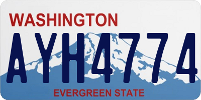 WA license plate AYH4774