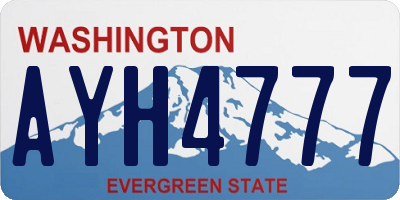 WA license plate AYH4777