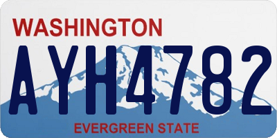 WA license plate AYH4782