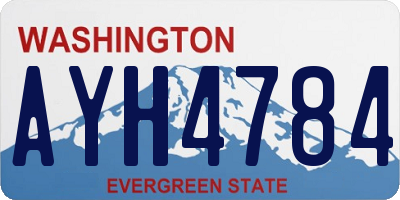 WA license plate AYH4784