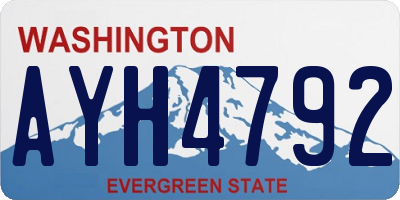 WA license plate AYH4792