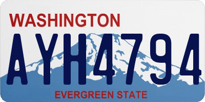 WA license plate AYH4794
