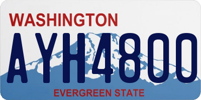 WA license plate AYH4800