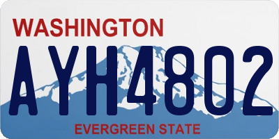 WA license plate AYH4802