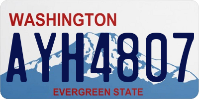 WA license plate AYH4807