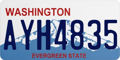 WA license plate AYH4835