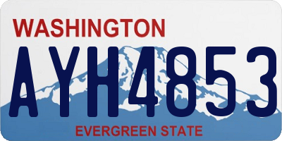 WA license plate AYH4853