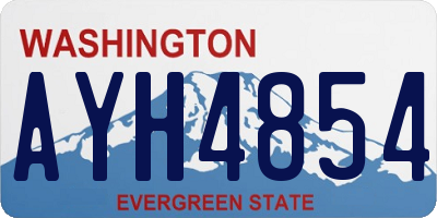 WA license plate AYH4854