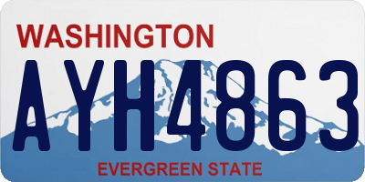 WA license plate AYH4863