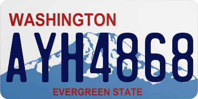 WA license plate AYH4868