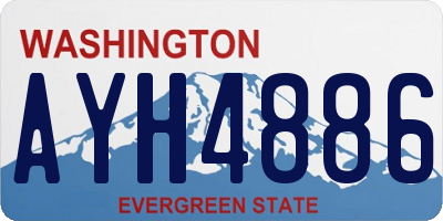 WA license plate AYH4886