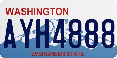 WA license plate AYH4888