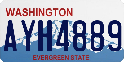 WA license plate AYH4889