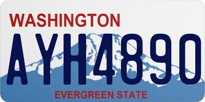 WA license plate AYH4890
