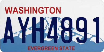 WA license plate AYH4891