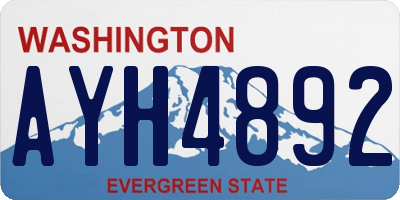 WA license plate AYH4892