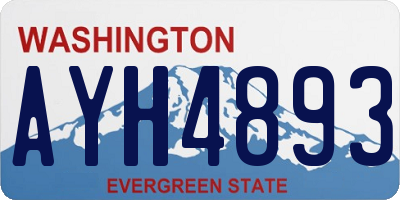 WA license plate AYH4893