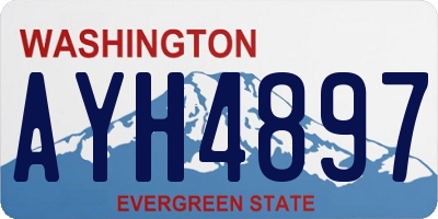 WA license plate AYH4897