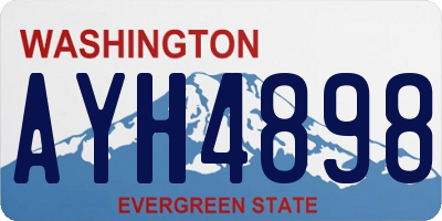 WA license plate AYH4898