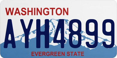 WA license plate AYH4899