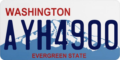 WA license plate AYH4900