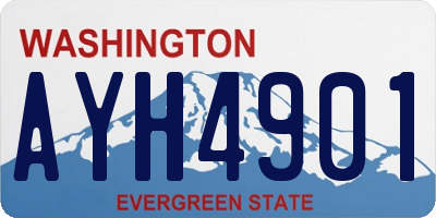 WA license plate AYH4901