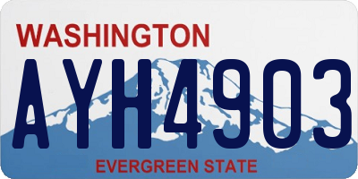 WA license plate AYH4903