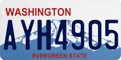 WA license plate AYH4905