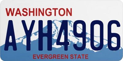 WA license plate AYH4906