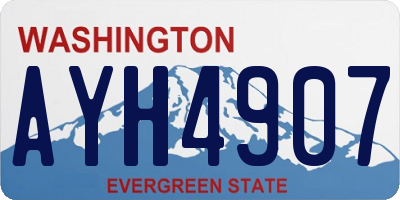 WA license plate AYH4907