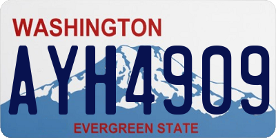 WA license plate AYH4909