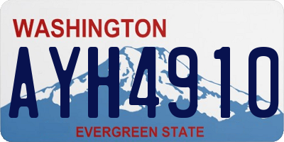 WA license plate AYH4910