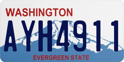 WA license plate AYH4911