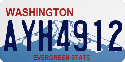 WA license plate AYH4912