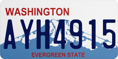 WA license plate AYH4915