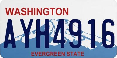 WA license plate AYH4916