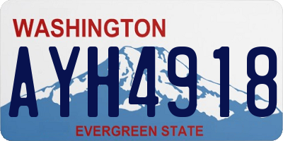 WA license plate AYH4918