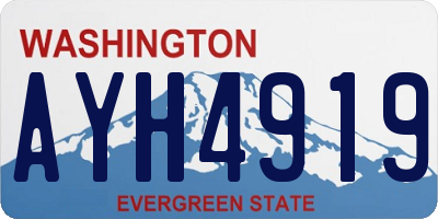 WA license plate AYH4919