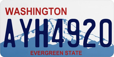 WA license plate AYH4920
