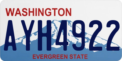 WA license plate AYH4922