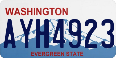 WA license plate AYH4923