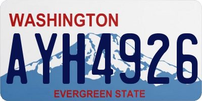 WA license plate AYH4926