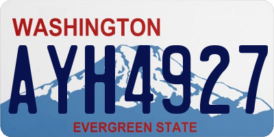 WA license plate AYH4927