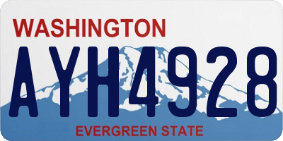 WA license plate AYH4928