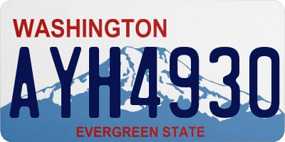 WA license plate AYH4930