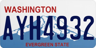 WA license plate AYH4932