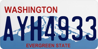 WA license plate AYH4933