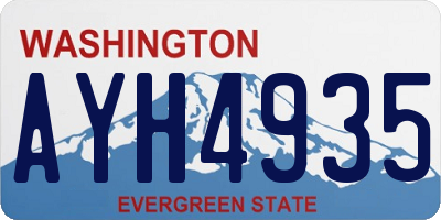 WA license plate AYH4935