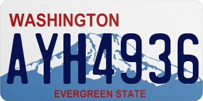 WA license plate AYH4936