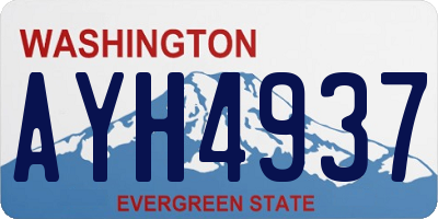 WA license plate AYH4937